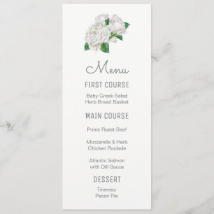 Menus de fleurs d'aquarelle de Roses blanches
