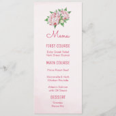 Menus de fleurs d'aquarelle Pink Peonies (Devant)