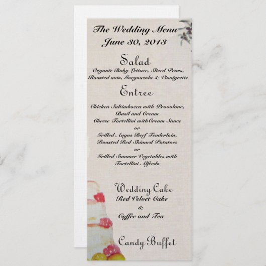 Menus de mariage (Devant / Derrière)