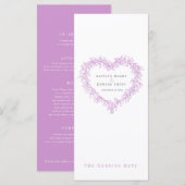 Menus de mariage blanc pourpre mistletoe (Devant / Derrière)