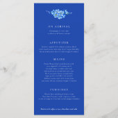 Menus de mariage bleu blanc cœur de ne m'oubliez p (Dos)