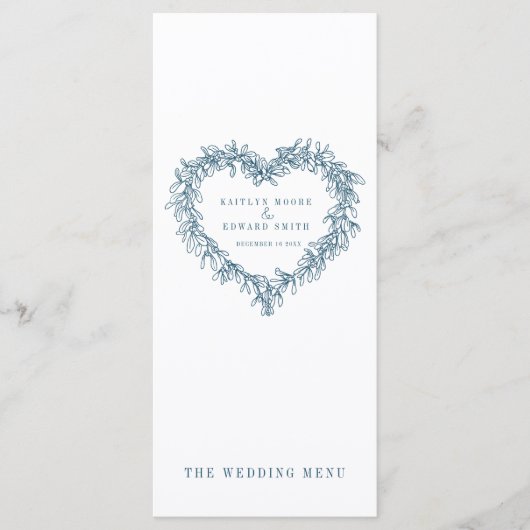 Menus de mariage bleu bleu marine (Devant)