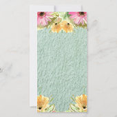 Menus de Mariage bleu fleur sauvage (Dos)