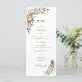 Menus de mariage bohème botanique vert et or (Debout devant)
