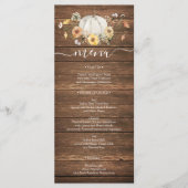 Menus de Mariage Citrouille de récolte de fleurs (Devant)