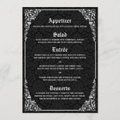 Menus de Mariage damassé gothique noir (Dos)