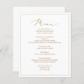 Menus de Mariage de script or rustique (Devant / Derrière)