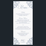 Menus de mariage élégant | Nadine (Bleu Duché - Gr<br><div class="desc">Cette carte de menu mariage élégante s'harmonise parfaitement avec notre suite d'invitation Nadine. La couleur design est définie en bleu/bleu-gris poussiéreux, mais vous pouvez changer la couleur du design en changeant votre couleur arrière - plan. **COMMENT CHANGER VOTRE COULEUR DE CONCEPTION** 1) Cliquez sur le bouton "Personnaliser". 2) Cliquez sur...</div>
