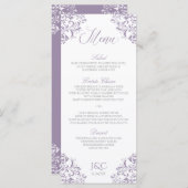 Menus de mariage élégant | Nadine (lavande) (Devant / Derrière)