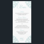 Menus de mariage élégant | Nadine (Turquoise clair<br><div class="desc">Cette carte de menu mariage élégante s'harmonise parfaitement avec notre suite d'invitation Nadine. La couleur design est définie en bleu turquoise clair, mais vous pouvez changer la couleur du design en changeant votre couleur arrière - plan. **COMMENT CHANGER VOTRE COULEUR DE CONCEPTION** 1) Cliquez sur le bouton "Personnaliser". 2) Cliquez...</div>