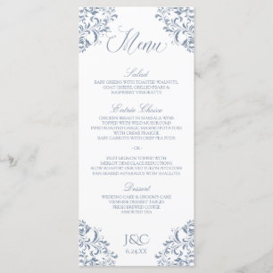 Menus de mariage élégants Nadine (Bleu poussiére