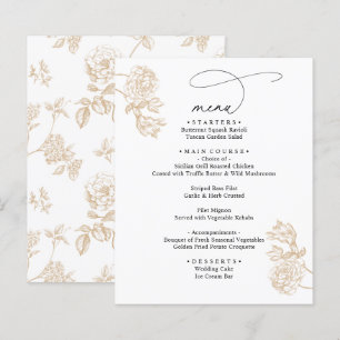 Menus de mariage modernes rustiques vintage simple