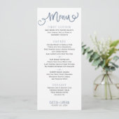 Menus de mariage modernes | Typographie (Bleu Pous (Debout devant)
