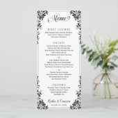 Menus de mariage ou d'événement élégant (noir) (Debout devant)