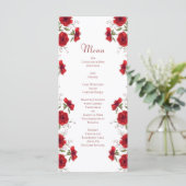 Menus de mariage romantiques à la rose rouge (Debout devant)