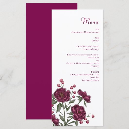 Menus de mariage Rose Marron (Devant / Derrière)