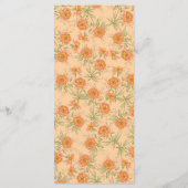 Menus de mariage Rose Orange (Dos)