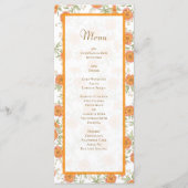 Menus de mariage Rose Orange (Devant)