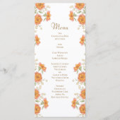 Menus de mariage Rose Orange (Devant)