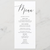 Menus de mariage rustiques à calligraphie simple (Devant)