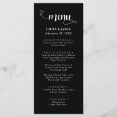 Menus de mariage rustiques avec calligraphie fanta (Devant)