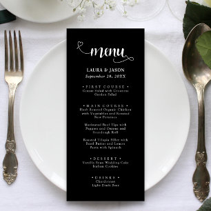 Menus de mariage rustiques avec calligraphie fanta