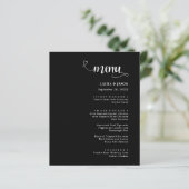 Menus de mariage rustiques avec calligraphie simpl (Debout devant)