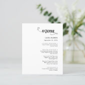 Menus de mariage rustiques avec calligraphie simpl (Debout devant)