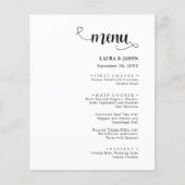 Menus de mariage rustiques avec calligraphie simpl (Devant)