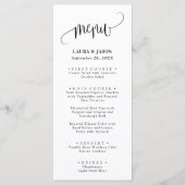 Menus de mariage rustiques avec calligraphie simpl (Devant)