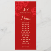 Menus de mariage traditionnels bilingues pour anni (Dos)
