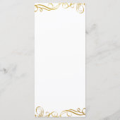 Menus de mariage | Typographie moderne (dorure) (Dos)