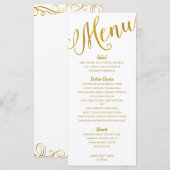 Menus de mariage | Typographie moderne (dorure) (Devant / Derrière)