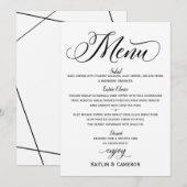 Menus de mariage | Typographie Moderne Luxueuse (N (Devant / Derrière)