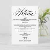 Menus de mariage | Typographie Moderne Luxueuse (N (Debout devant)