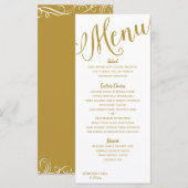 Menus de mariage | Typographie moderne (Or) (Devant / Derrière)