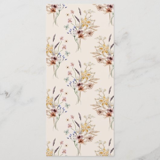 Menus de monogramme de Boho (Dos)