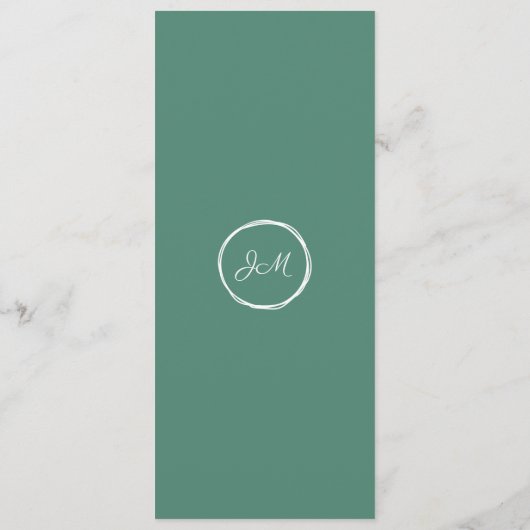 Menus de Monogramme Lily Calla blanche (Dos)
