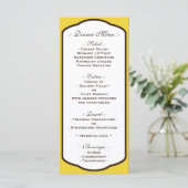 Menus de réception de mariage Brown et blanc jaune (Debout devant)