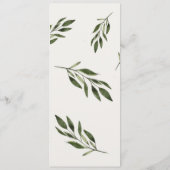 Menus de réception de mariage élégants botaniques (Dos)