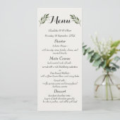 Menus de réception de mariage élégants botaniques (Debout devant)