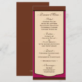 Menus de réception de mariage Sweet Mocha & Fuchsi (Devant / Derrière)