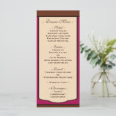 Menus de réception de mariage Sweet Mocha & Fuchsi (Debout devant)