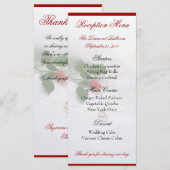 Menus de réception rose (Devant / Derrière)