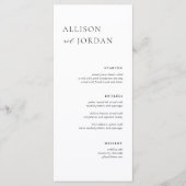 Menus De Soirée De Mariage Simple Et Élégant (Devant)