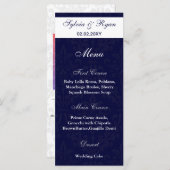 Menus du Mariage photo marine et blanc (Devant / Derrière)