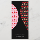 menus en forme de mini coeur rouge rose (Dos)