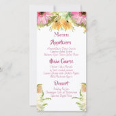 Menus fleur sauvage Floral Mariage (Devant)