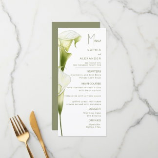 Menus for a modern wedding.