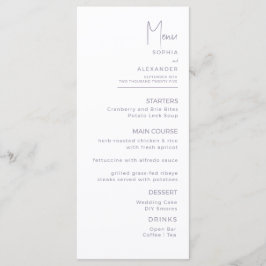 Menus for a modern wedding. menu